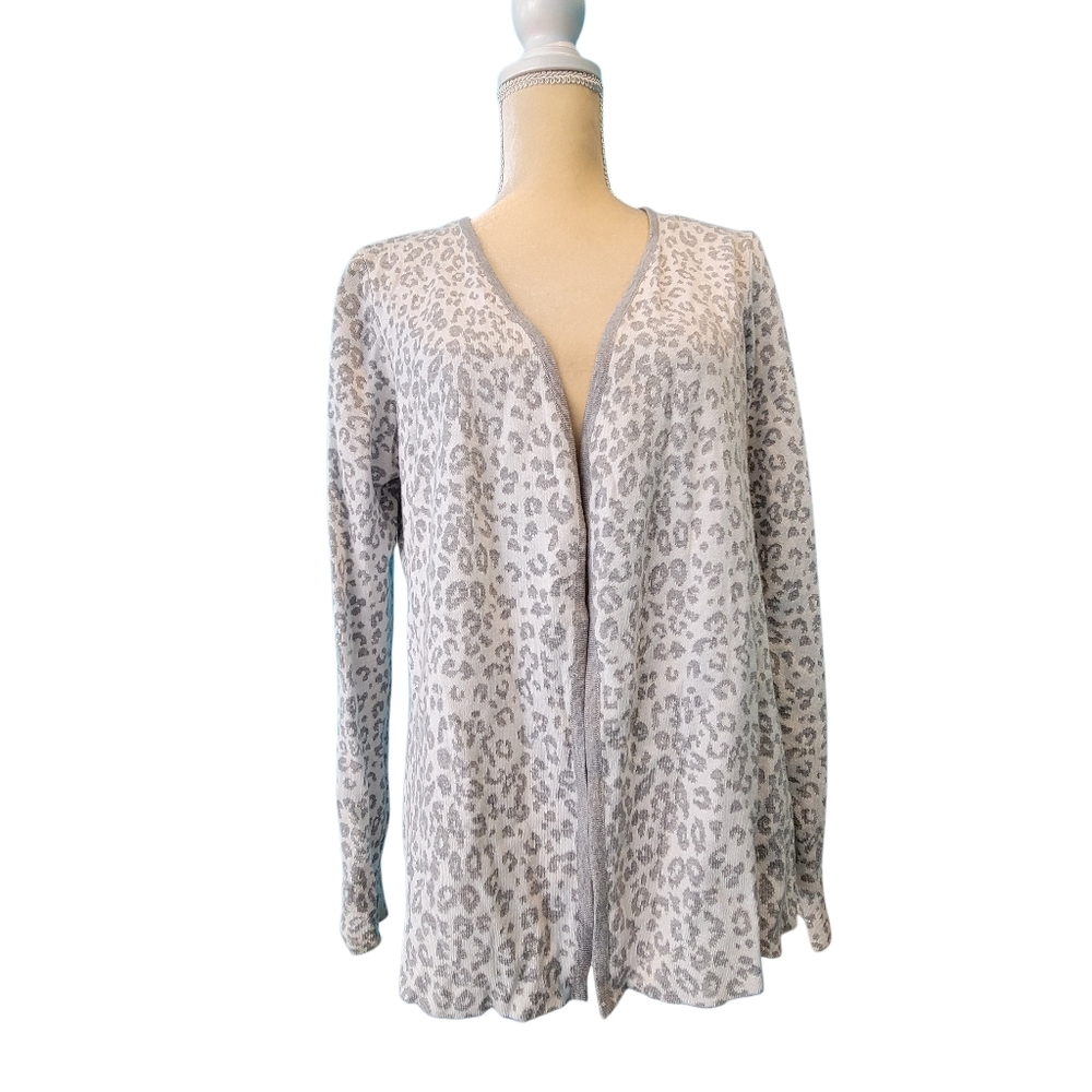 Belldini Open Front leopard Swing Cardigan Sweater XL